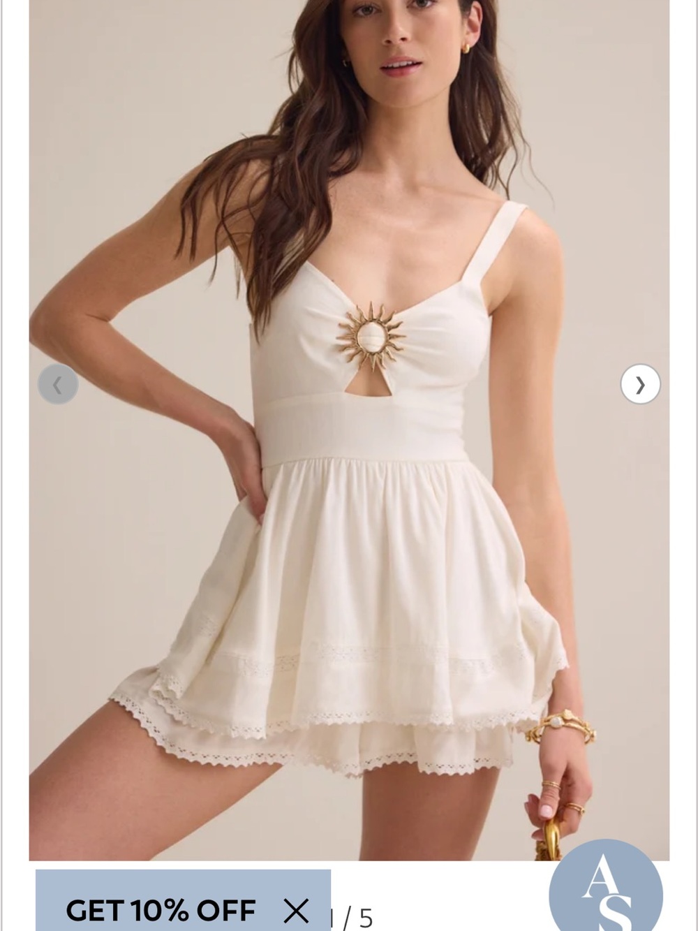 Altard State Juno Sun Romper Ivory/S - Picture 1 of 5